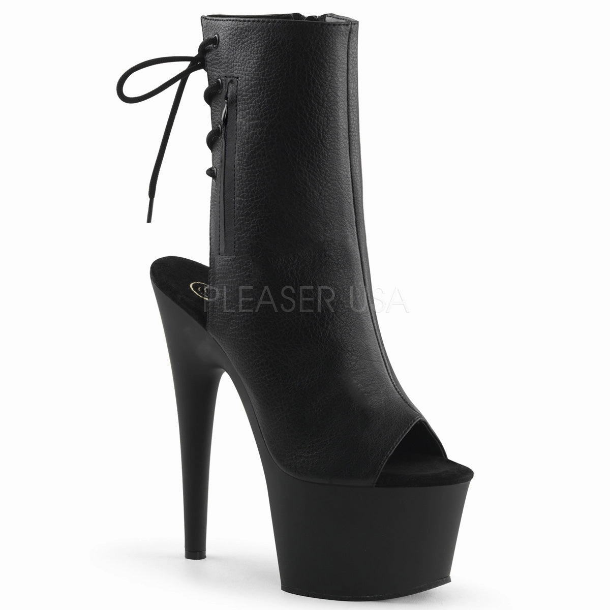 ADORE-1018  Black Faux Leather/Black Matte