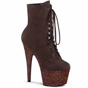 ADORE-1020FSMG  Dark Brown Faux  Suede/Dark Brown Multi Mini Gltr