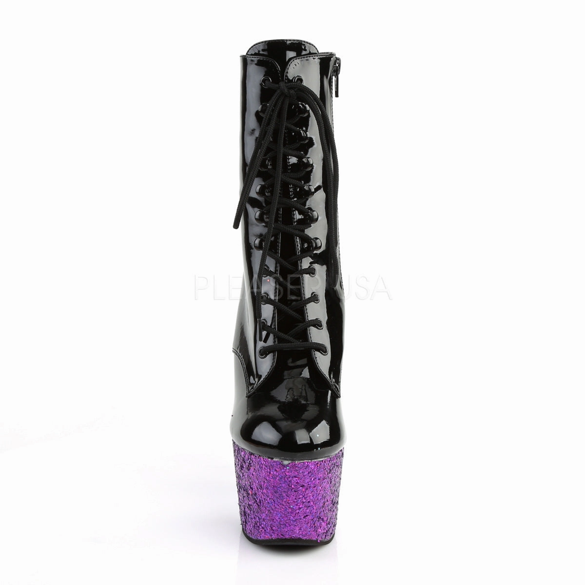 ADORE-1020LG  Black Patent/Purple Multi Glitter