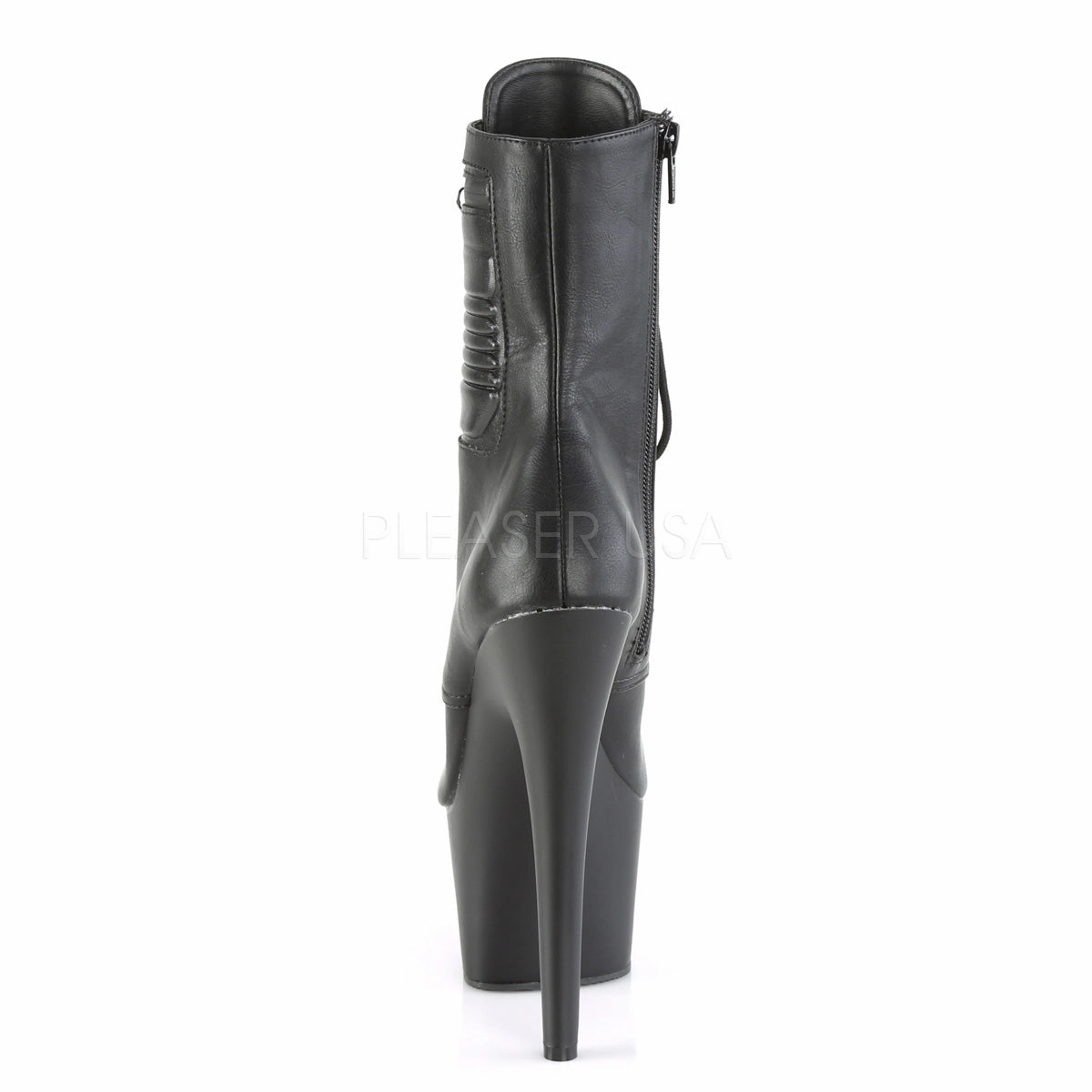 ADORE-1020PK  Black Faux Leather/Black Matte