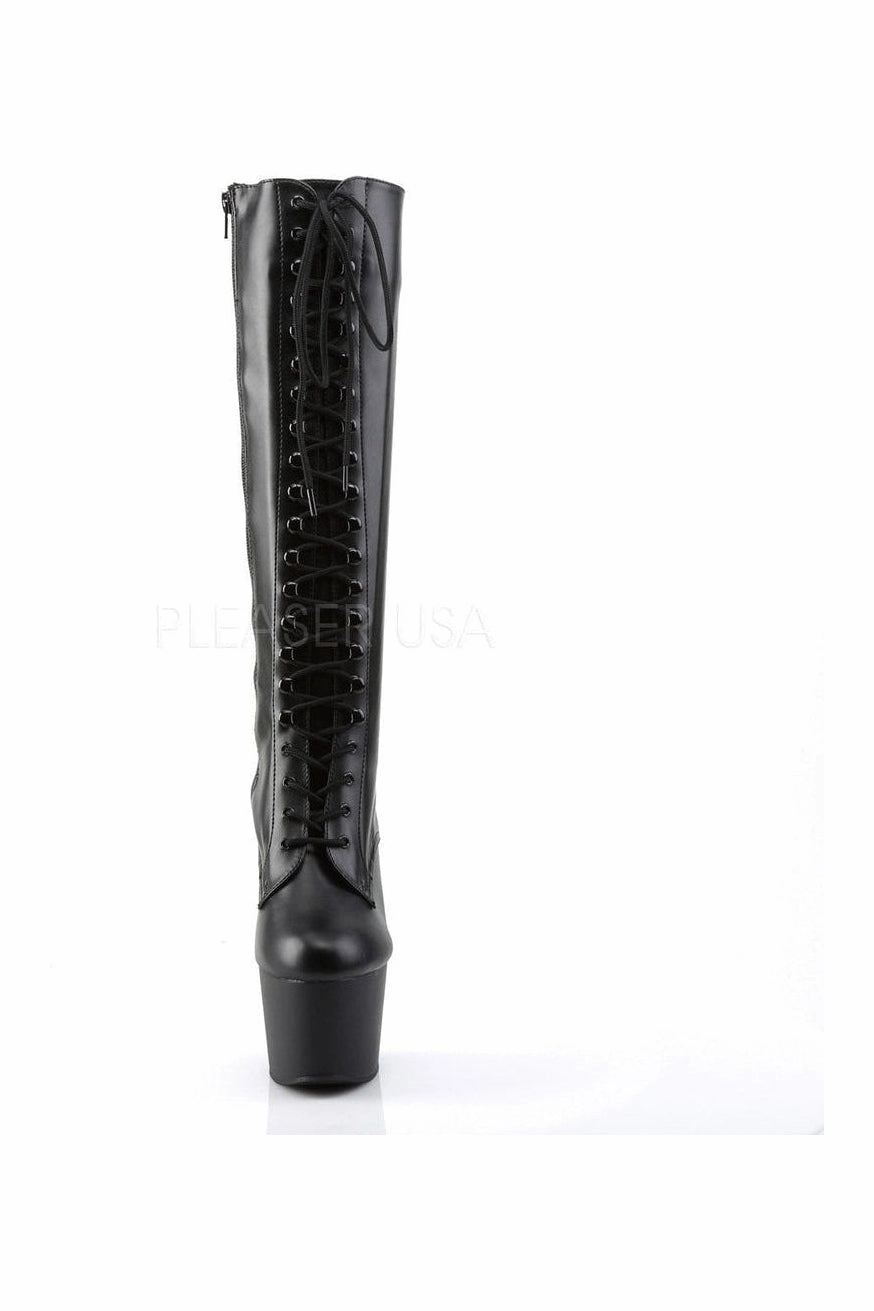 ADORE-2023 Platform Boot  | Black Faux Leather