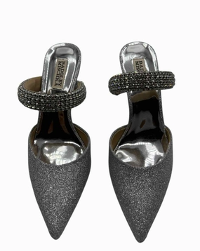 Badgley Mischka Silver Size 8 Sadiya Jeweled Kitten Heels
