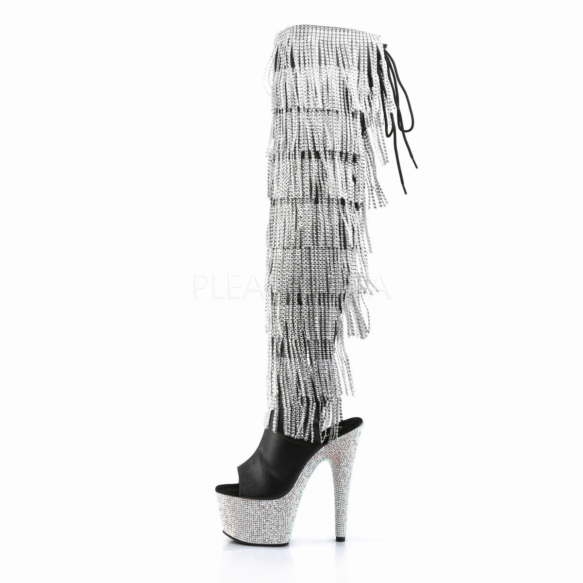 BEJEWELED-3019RSF-7  Black Faux Leather-Silver/Silver Multi RS