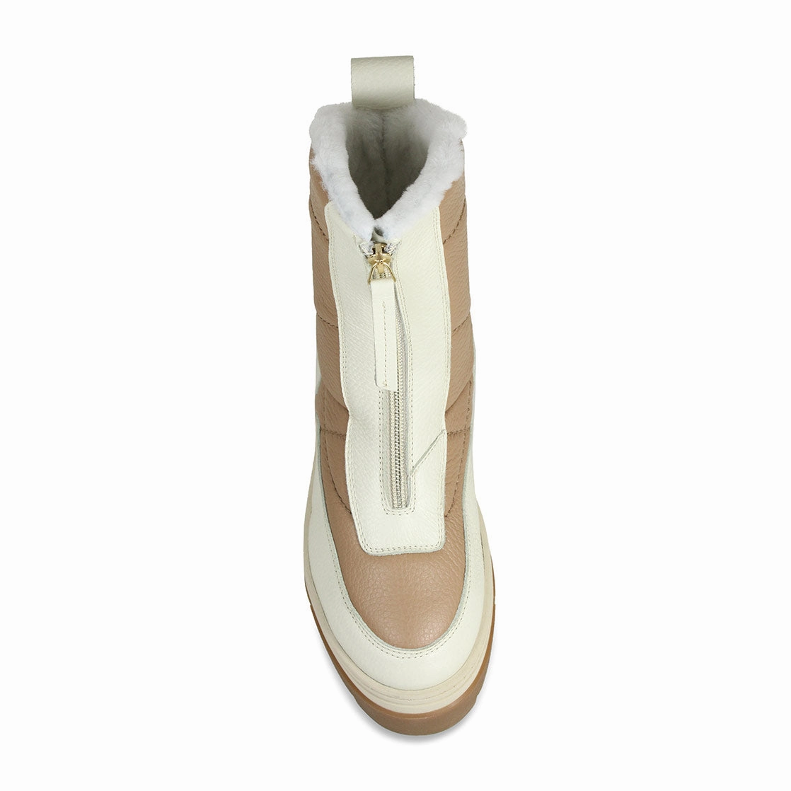 Blizzard: Cream & Camel Leather & Shearling