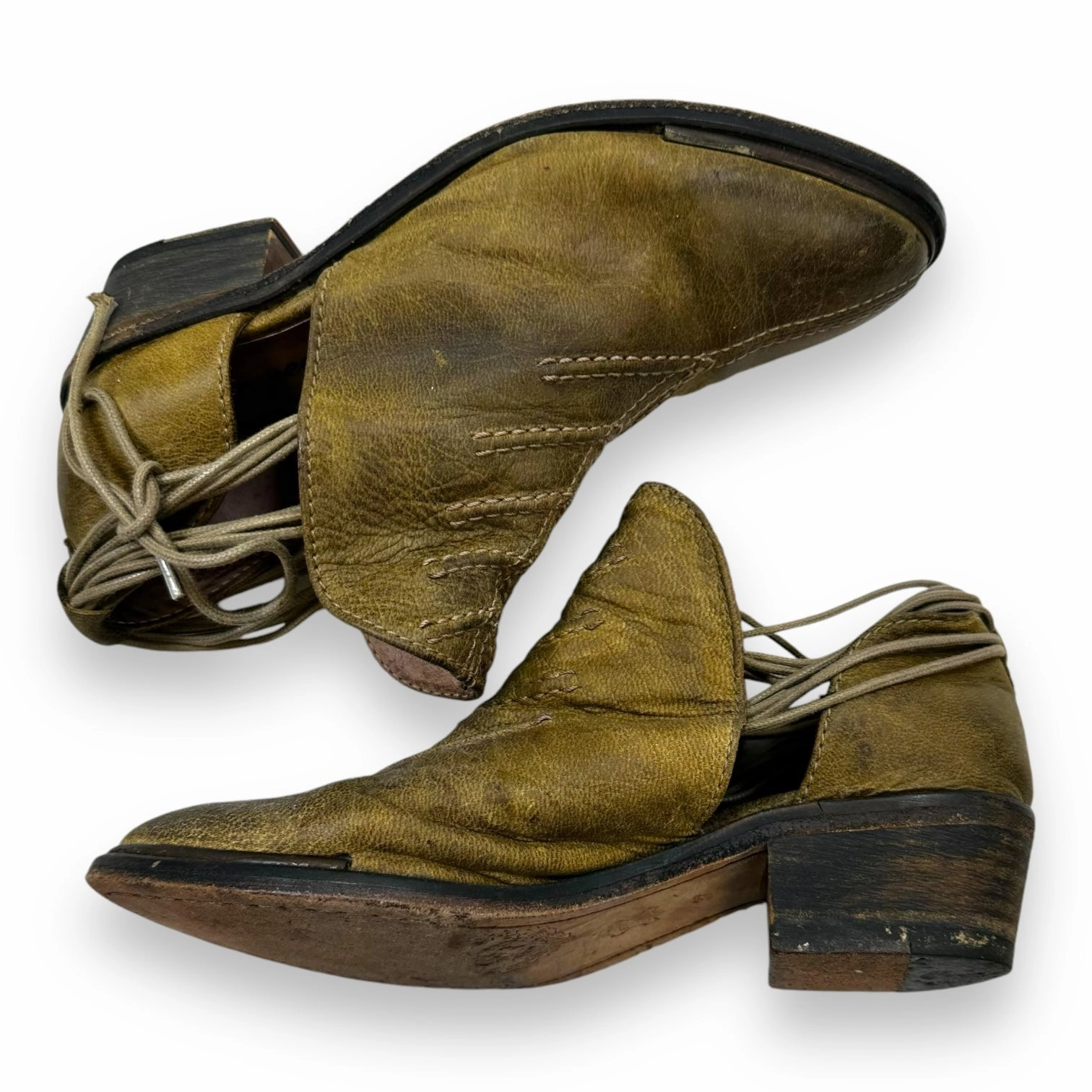 Boots Ankle Flats By Free People In Green size 37