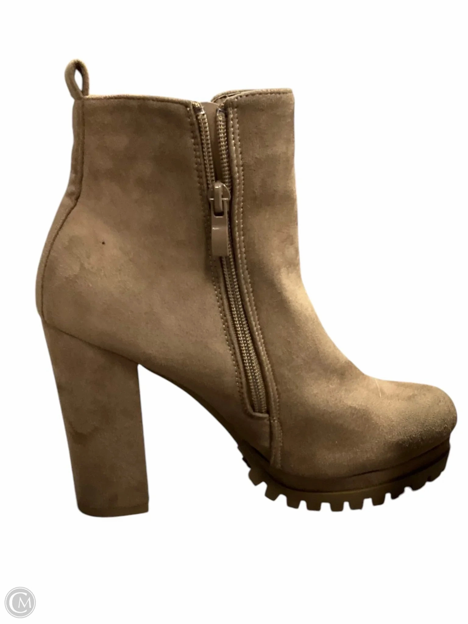 Boots Ankle Heels By Clothes Mentor In Tan, Size: 7