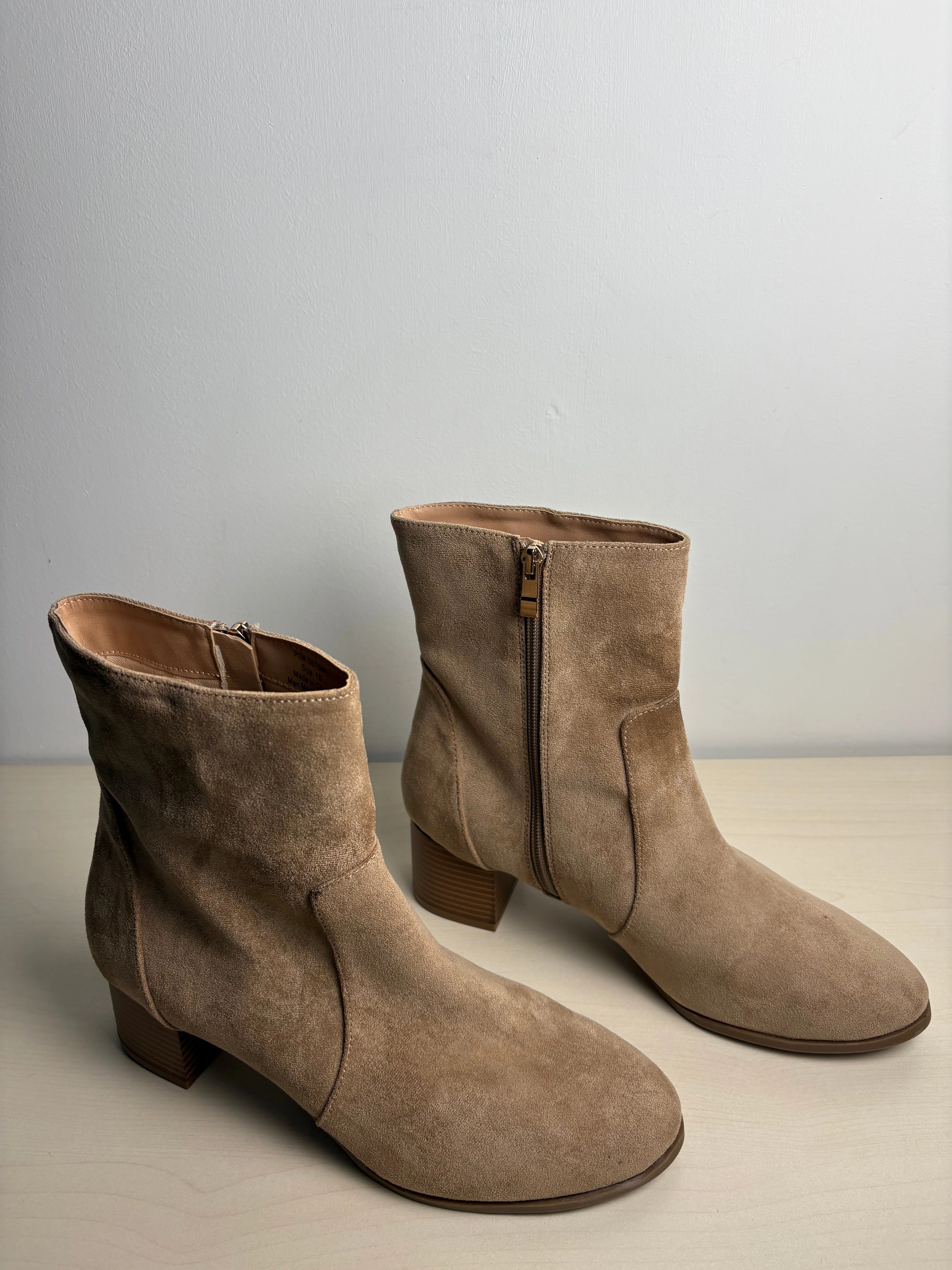 Boots Ankle Heels By Journee In Tan, Size: 10