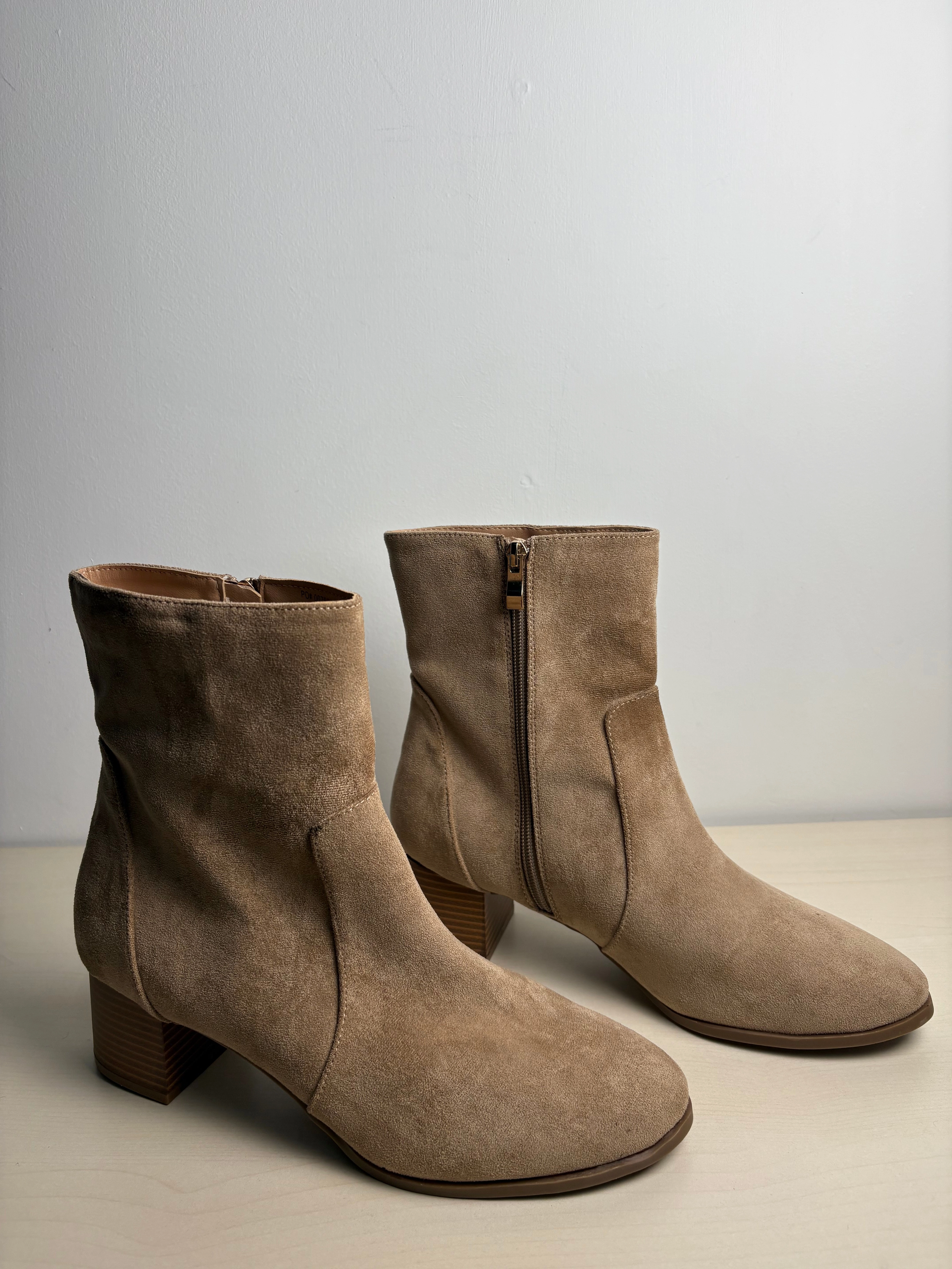 Boots Ankle Heels By Journee In Tan, Size: 10