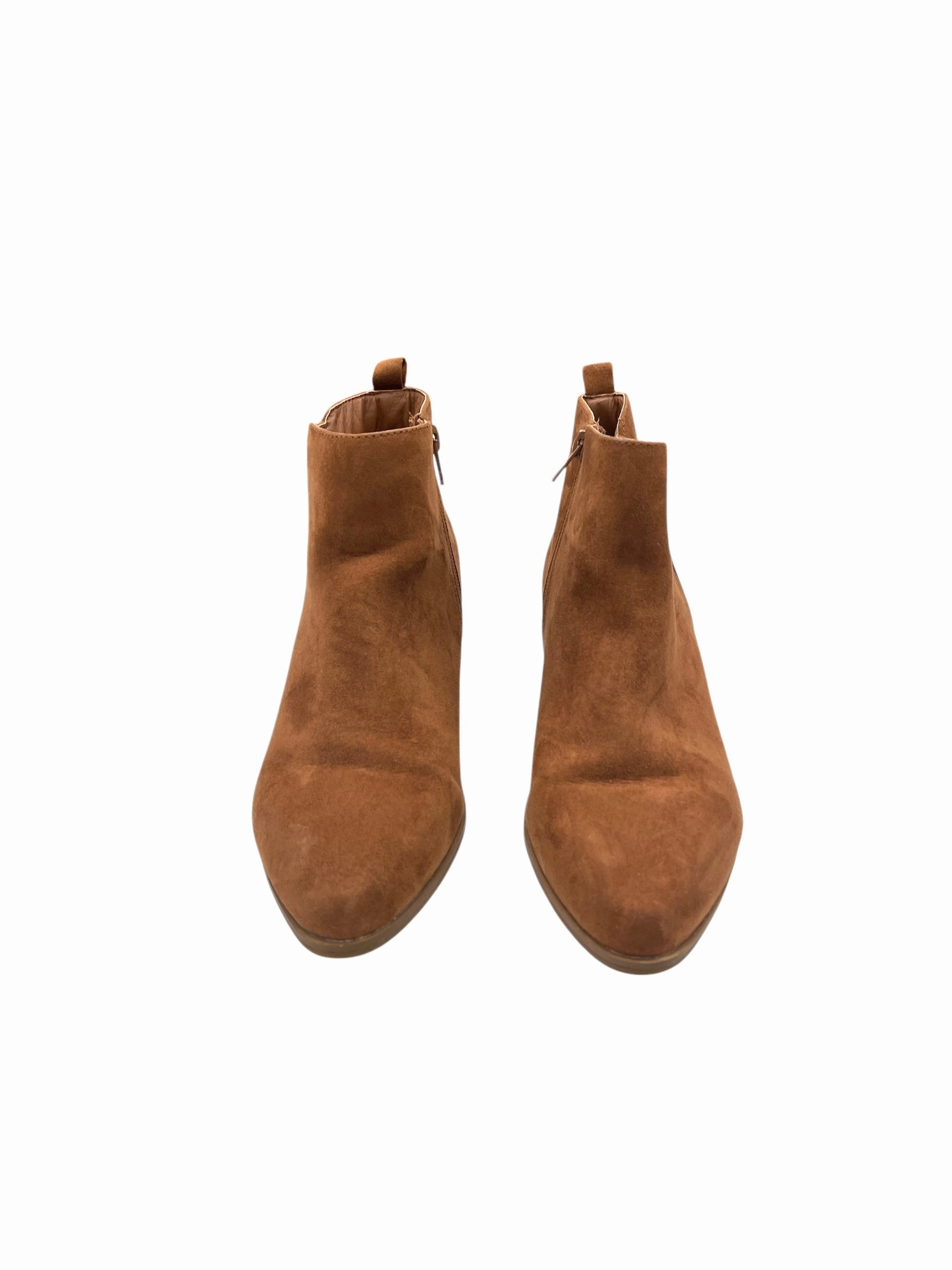 Boots Ankle Heels By Just Fab In Brown, Size: 8.5