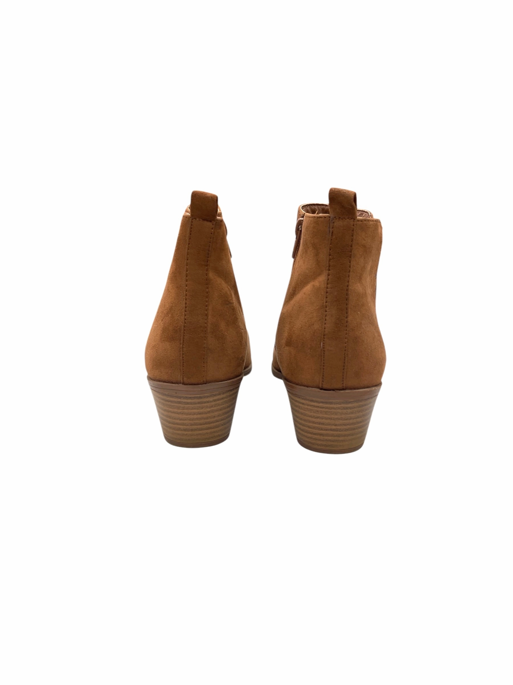 Boots Ankle Heels By Just Fab In Brown, Size: 8.5