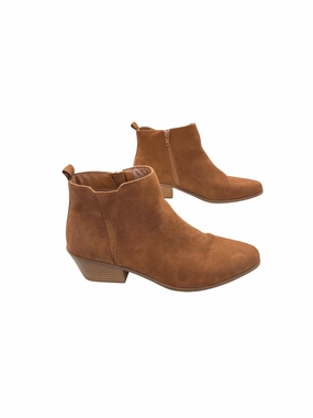 Boots Ankle Heels By Just Fab In Brown, Size: 8.5