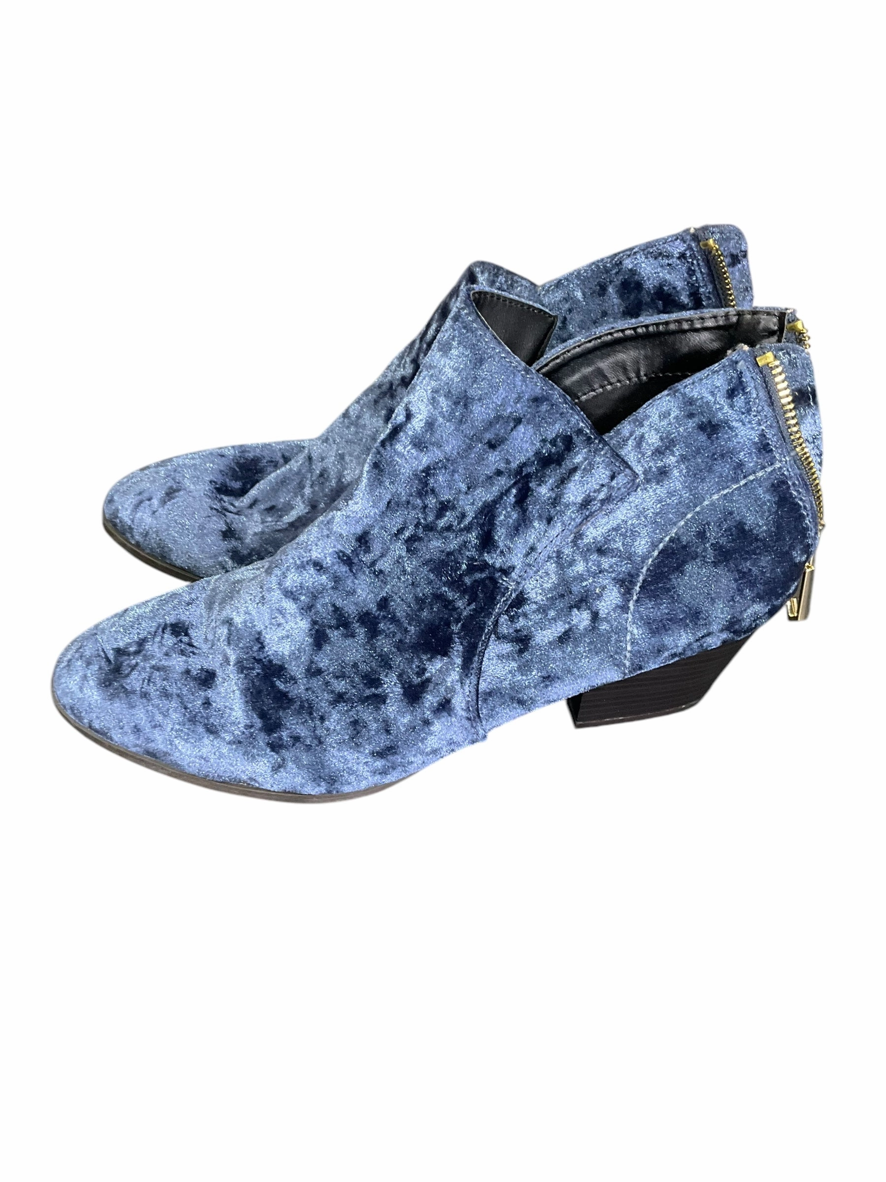 Boots Ankle Heels By Qupid In Blue, Size: 10