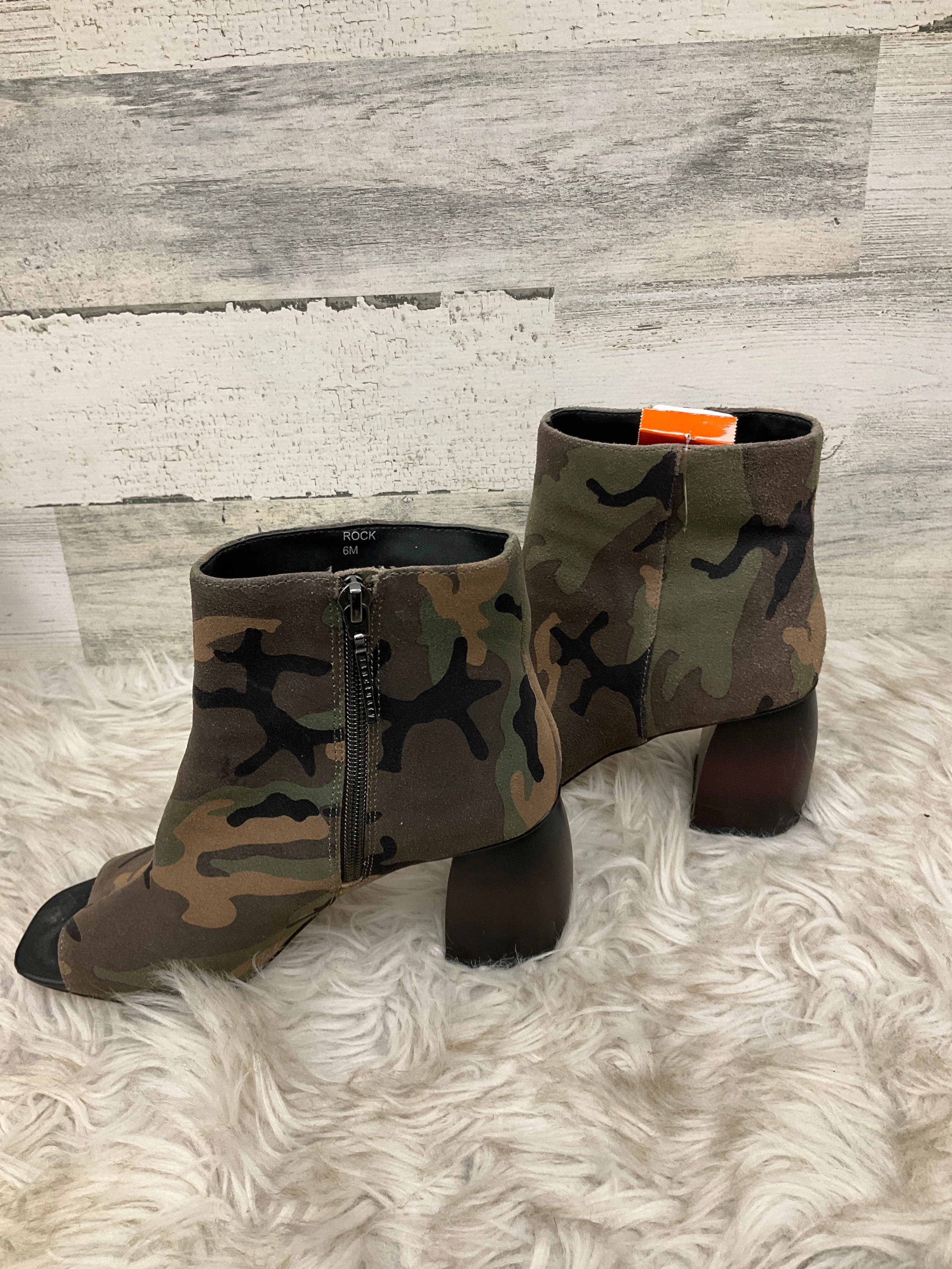 Boots Ankle Heels By Sanctuary In Camouflage Print, Size: 6