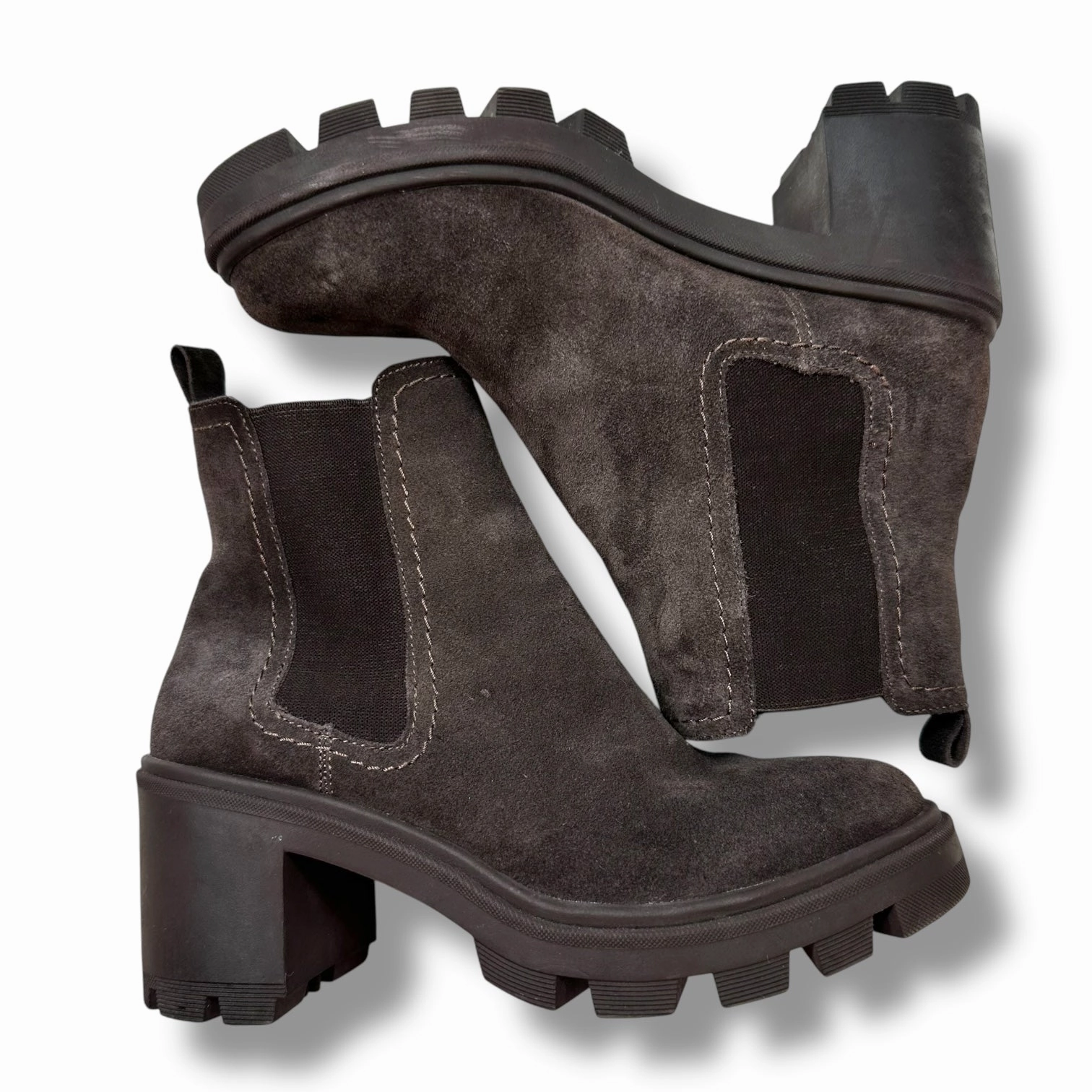 Boots Ankle Heels By Splendid In Brown, Size: 6.5