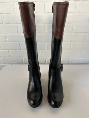Boots Knee Flats By Unisa In Black & Brown, Size: 6