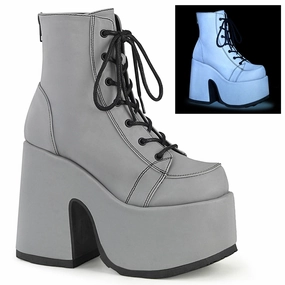 CAMEL-203  Grey Reflective Vegan Leather