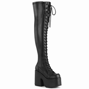 CAMEL-300  Black Stretch Vegan Leather