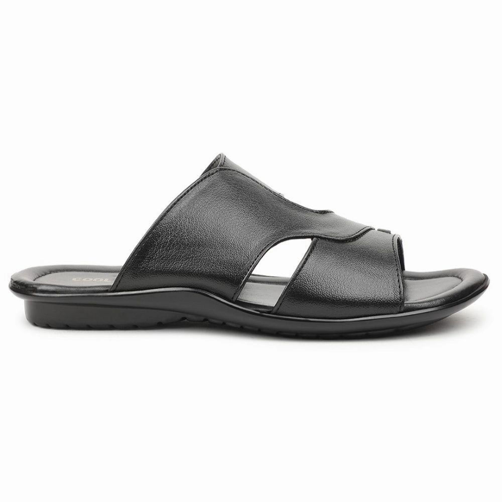 Coolers Black Casual Slipper For Men COOL99-703 By Liberty