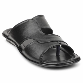 Coolers Black Casual Slipper For Men COOL99-703 By Liberty