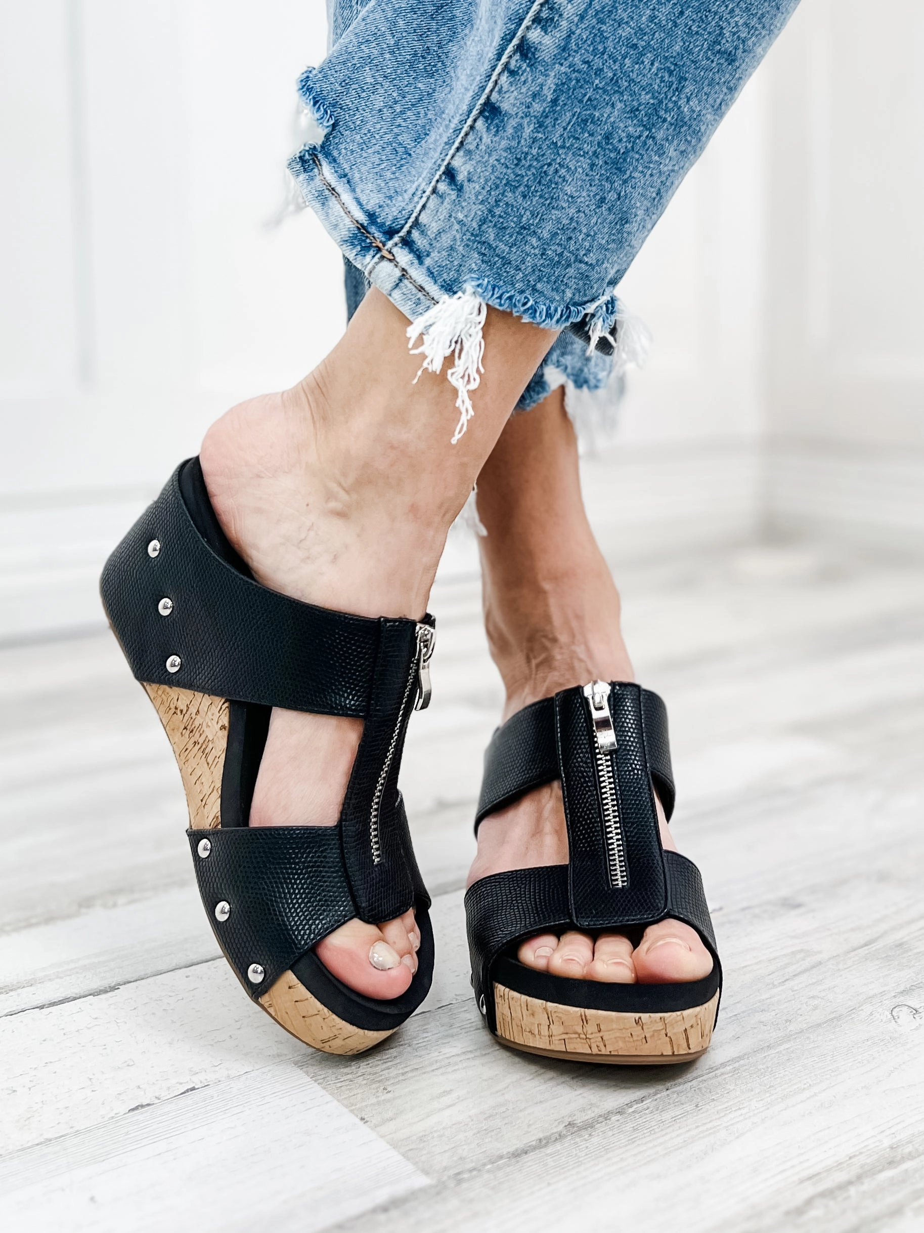 Corky Taboo Slip-On Wedges in Black