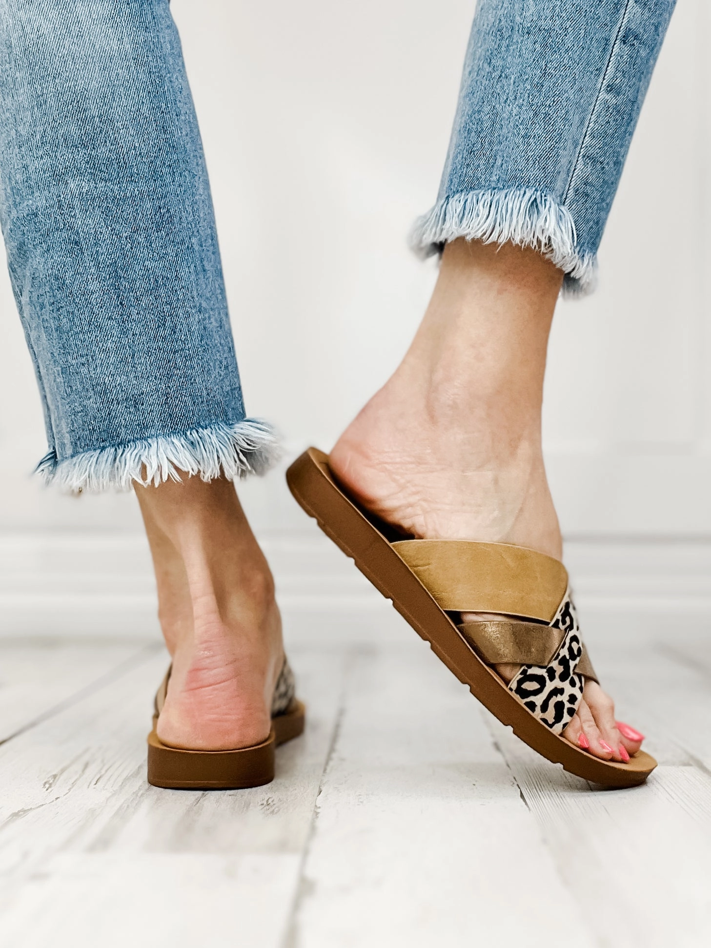 Corkys Charm Slides in Cognac