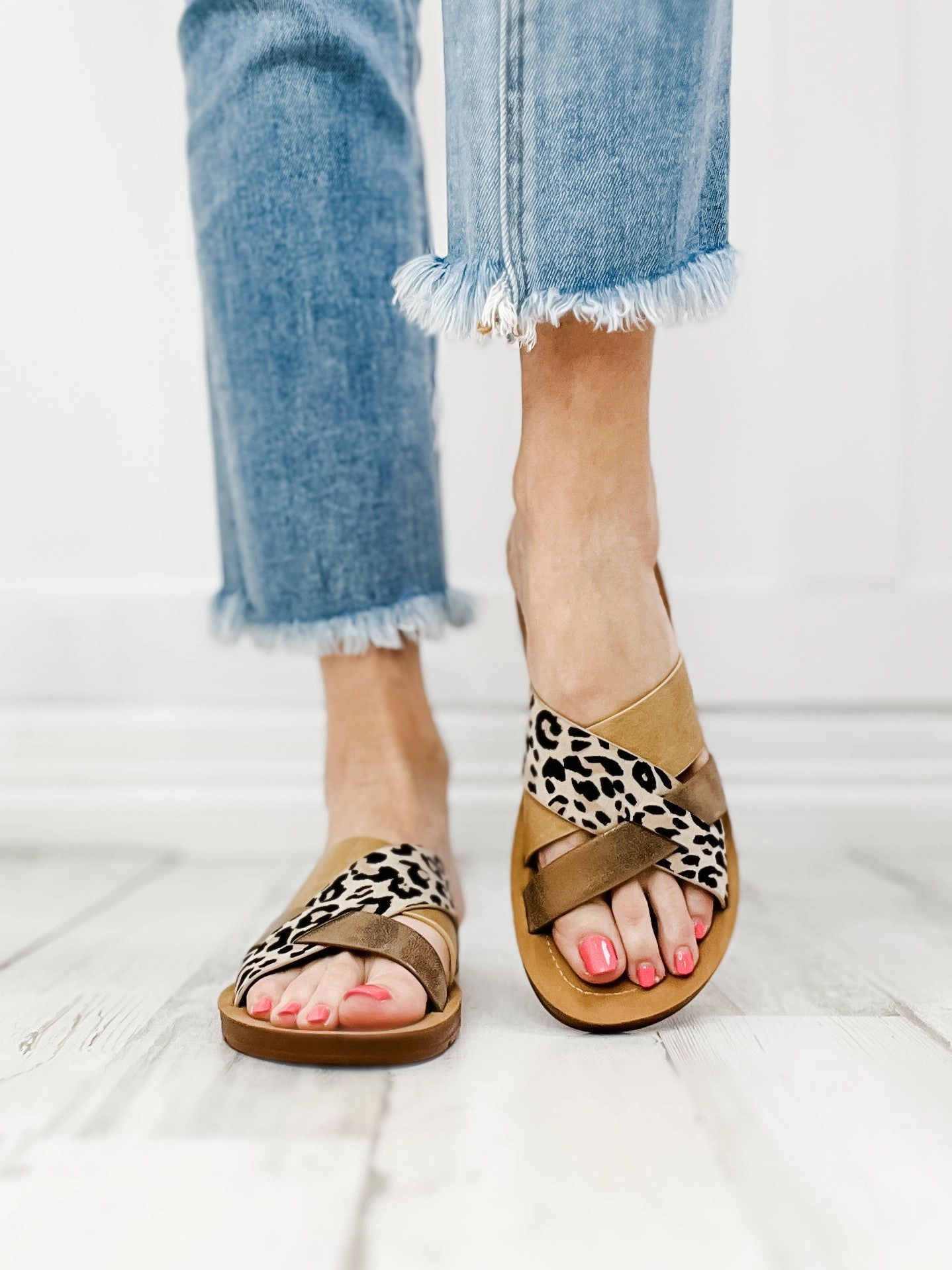 Corkys Charm Slides in Cognac