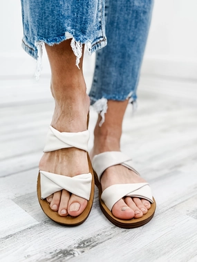 Corkys With a Twist Ivory Sandal