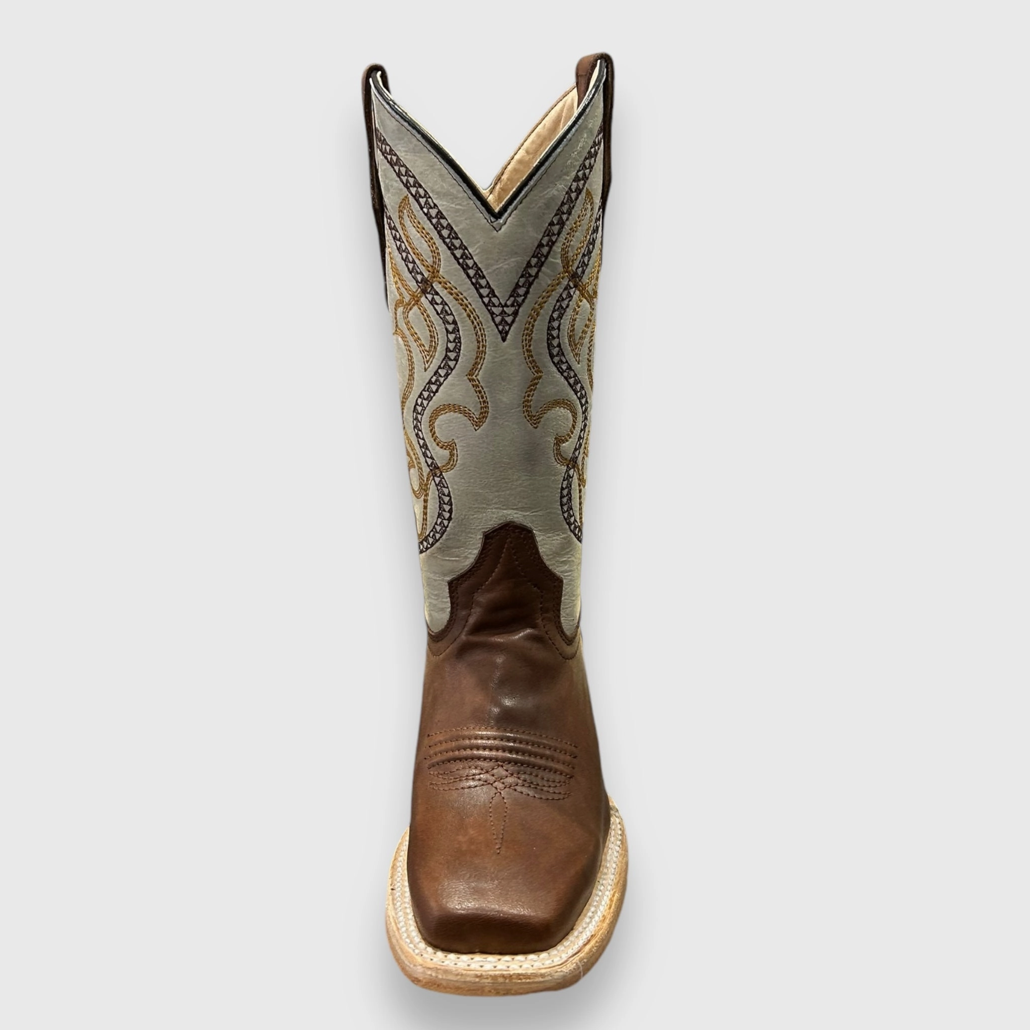 Corral Teens J7100 Handcrafted Brown/Beige Narrow Square Toe Cowboy Boots