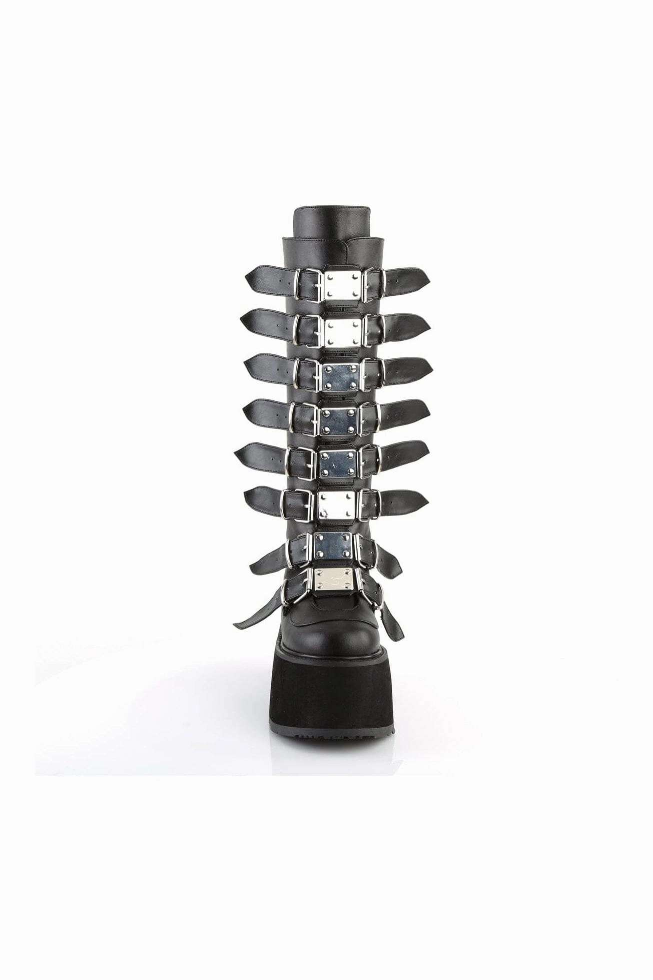 DAMNED-318 Black Vegan Leather Knee Boot