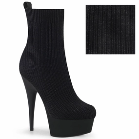 DELIGHT-1002-2  Black Stretch Knit Fabric/Black Matte