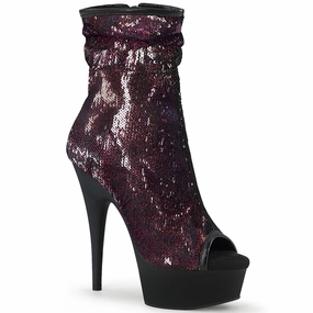DELIGHT-1008SQ  Burgundy Sequins/Black Matte