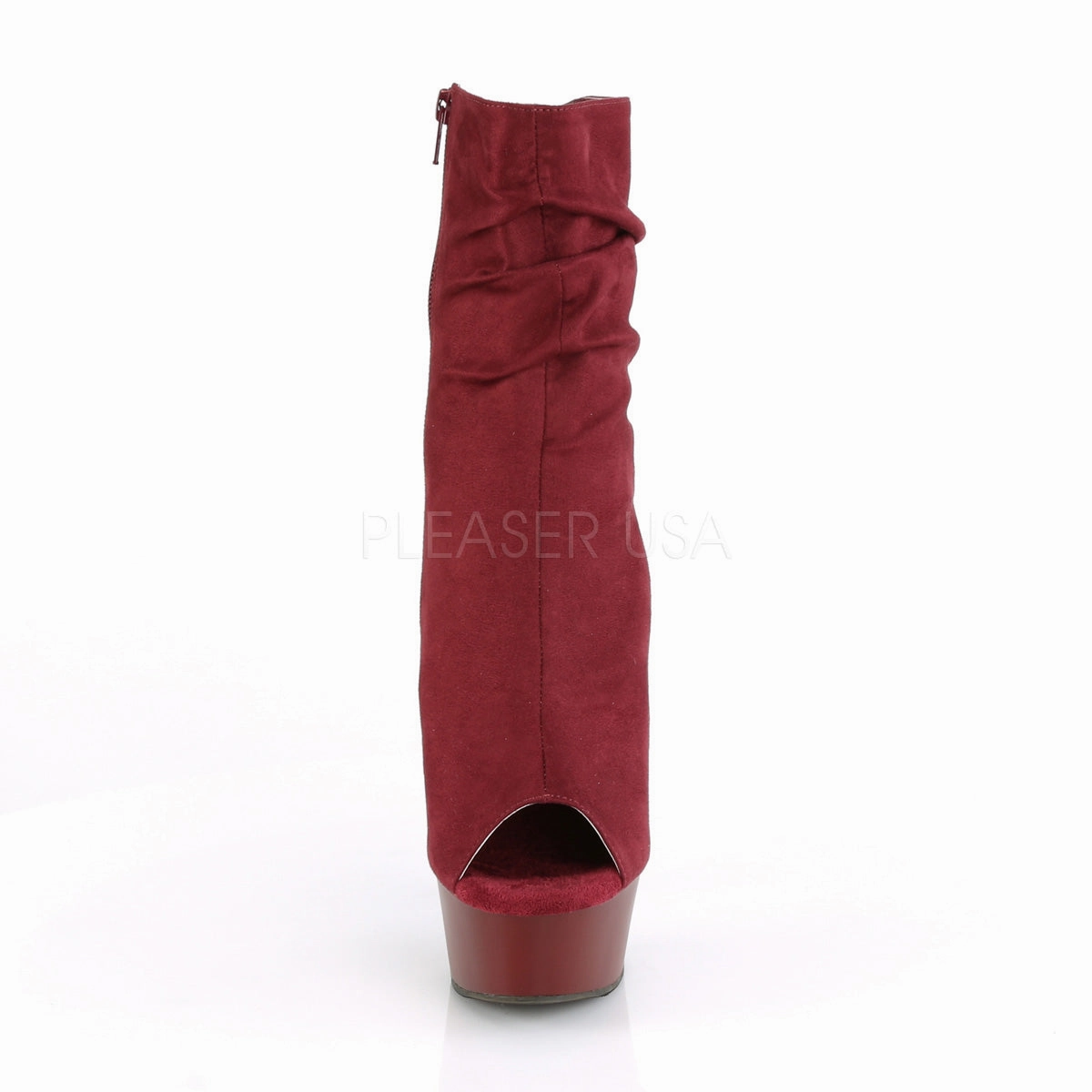 DELIGHT-1031  Burgundy Faux Suede/Burgundy Matte