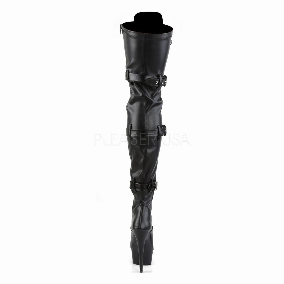 DELIGHT-3028  Black Str Faux Leather/Black Matte