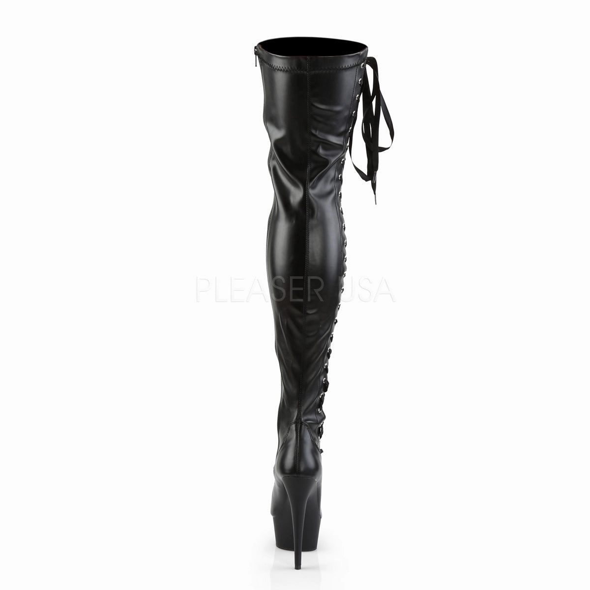 DELIGHT-3050  Black Str Faux Leather/Black Matte
