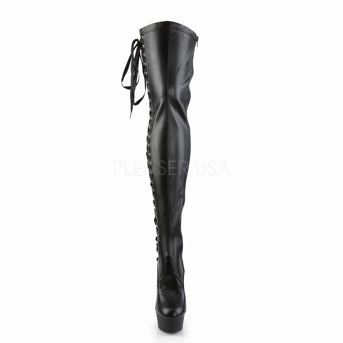 DELIGHT-3050  Black Str Faux Leather/Black Matte