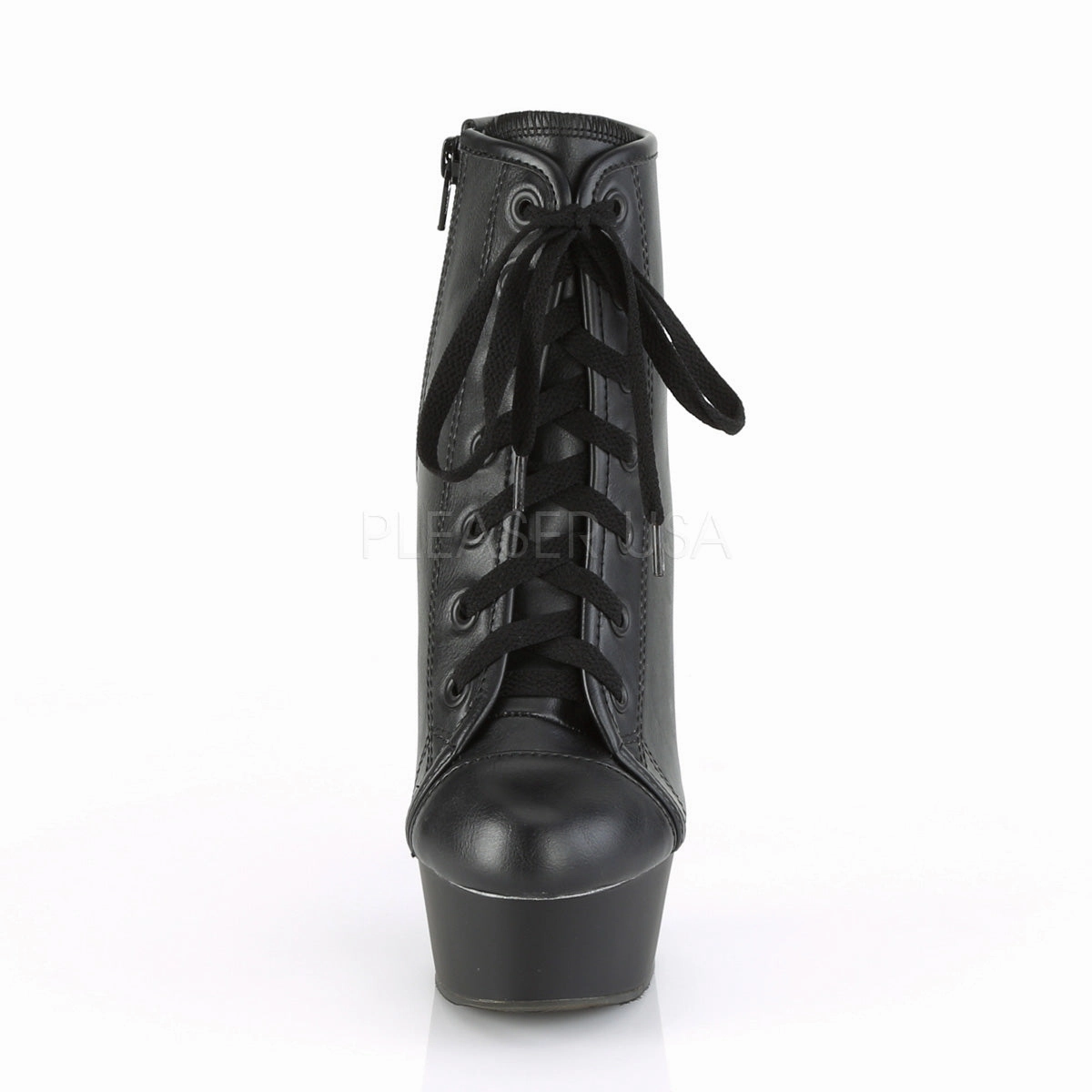 DELIGHT-600SK-02  Black Faux Leather/Black Matte