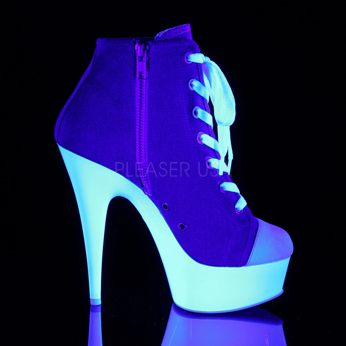 DELIGHT-600SK-02  Denim Blue Canvas/Neon White