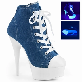 DELIGHT-600SK-02  Denim Blue Canvas/Neon White