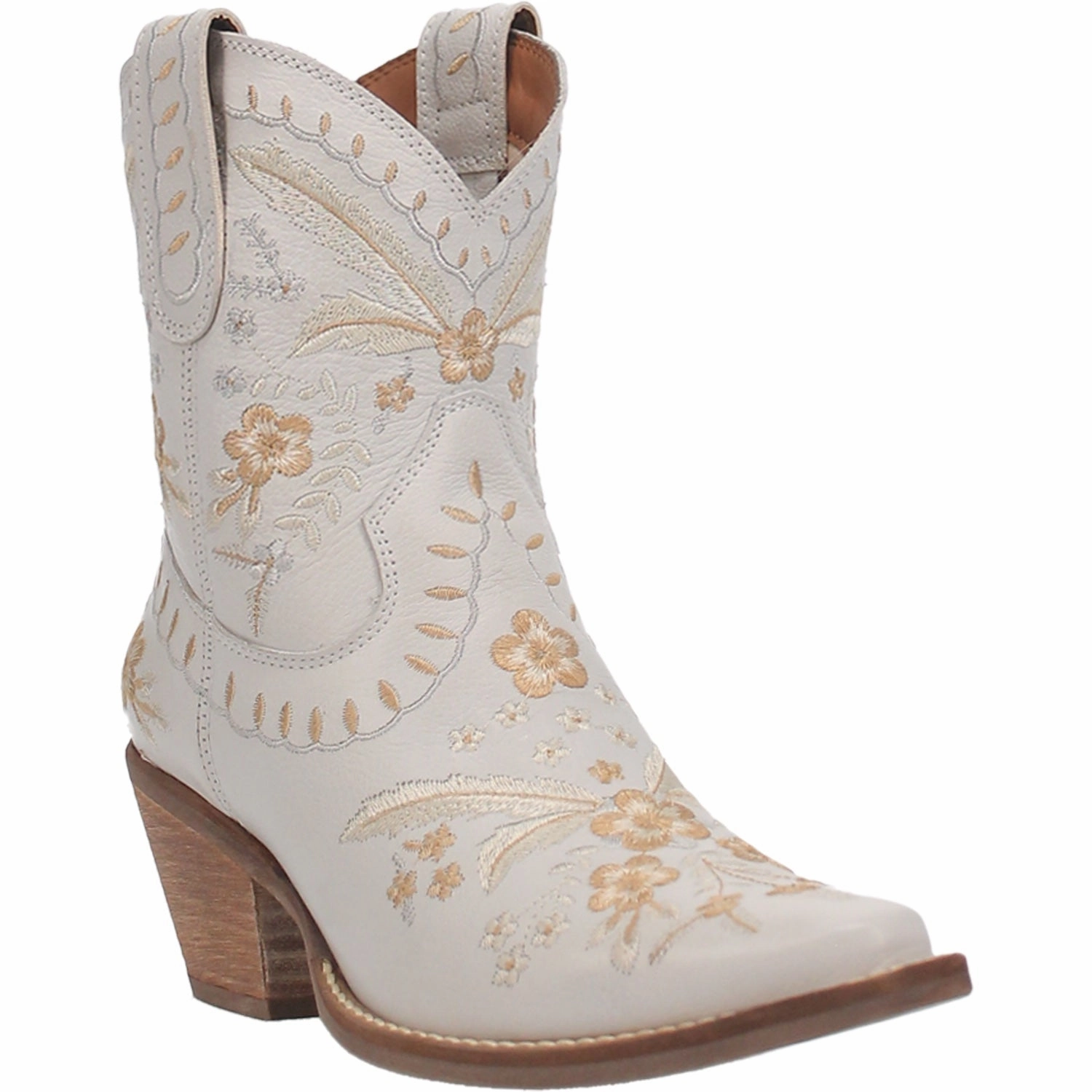 Dingo Primrose in White DI748 Ladies Ankle Boots