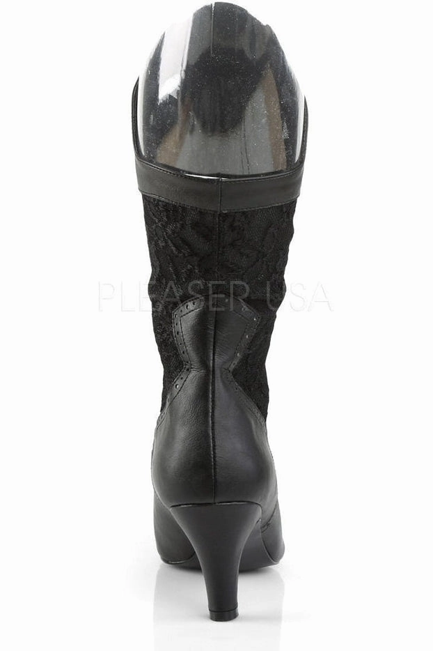 DIVINE-1050 Knee Boot  | Black Faux Leather