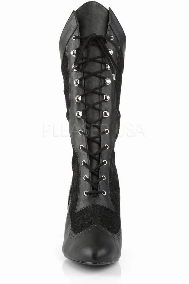 DIVINE-1050 Knee Boot  | Black Faux Leather