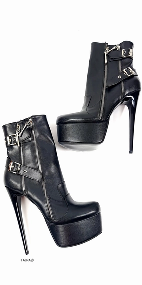 Double Zip Belted Rocker Booties