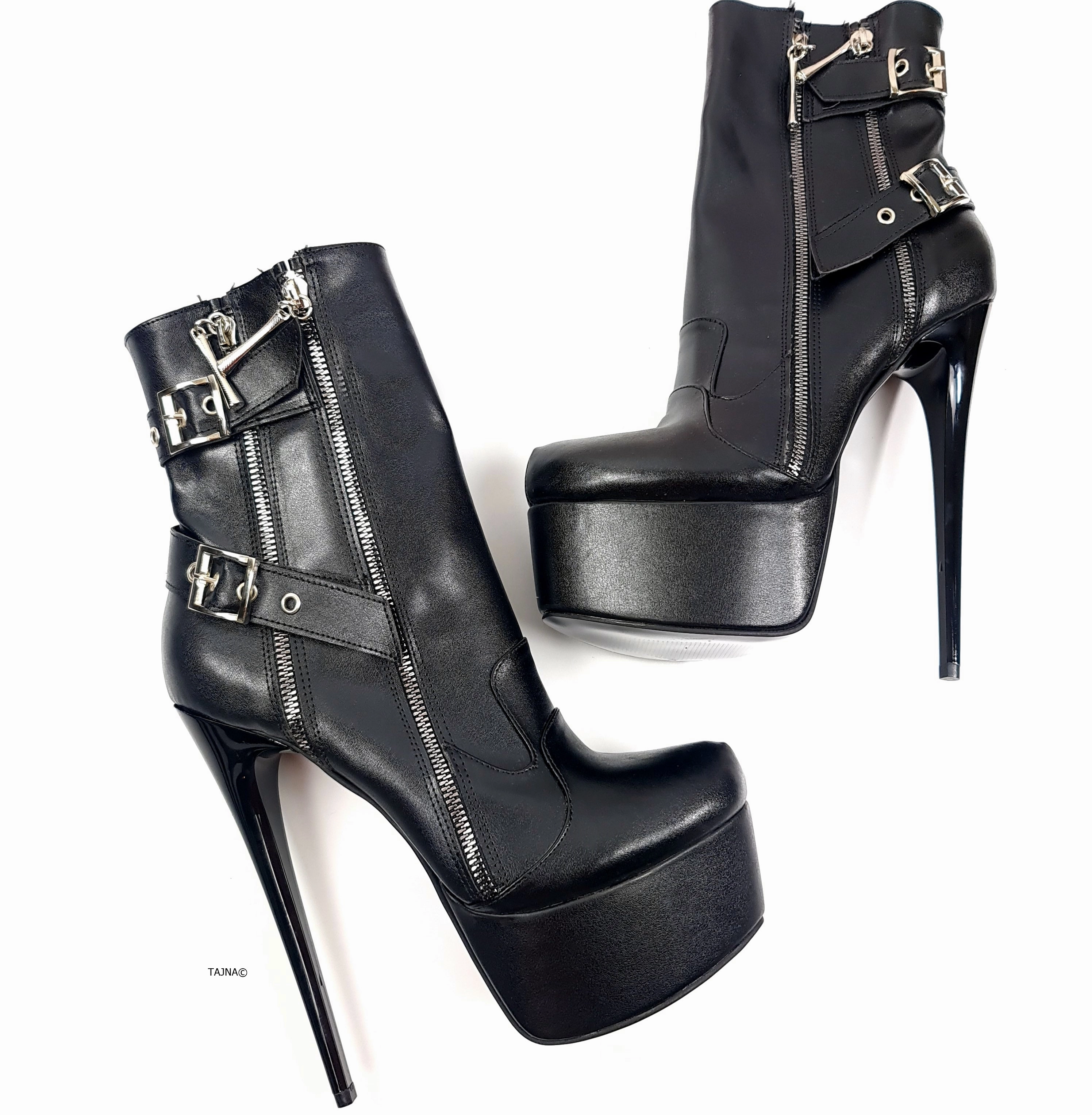 Double Zip Belted Rocker Booties