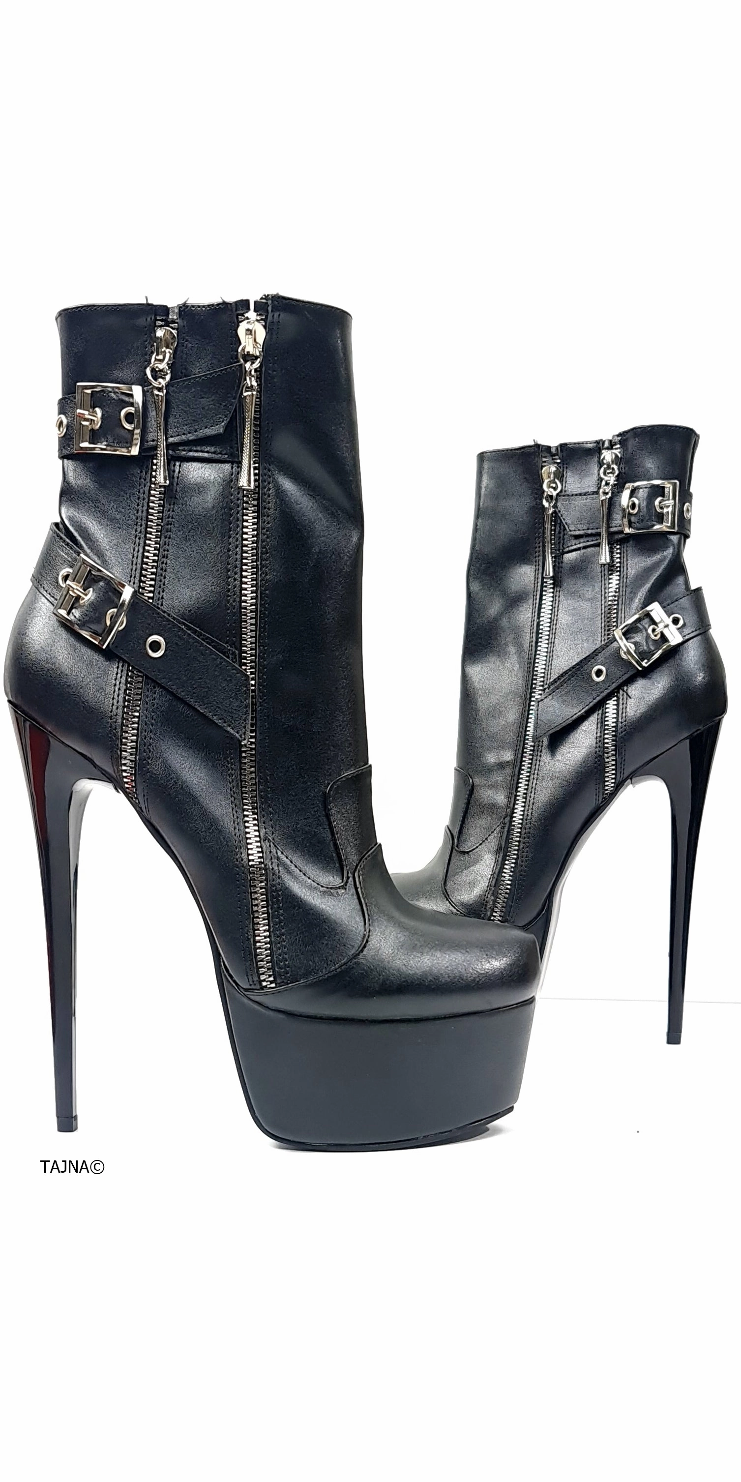 Double Zip Belted Rocker Booties