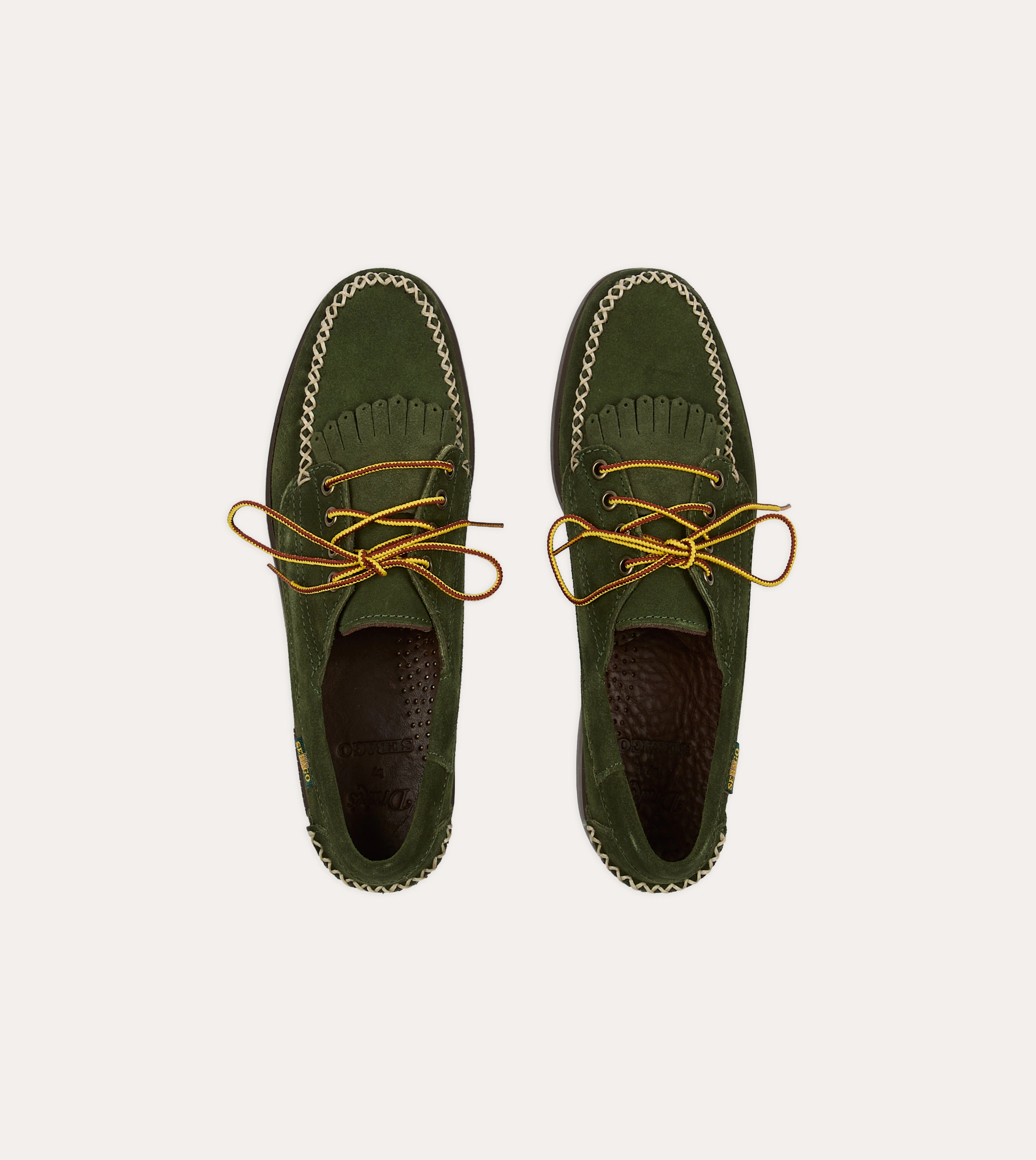 Drake's by Sebago Campsides Askook Kilt Green Suede Shoe