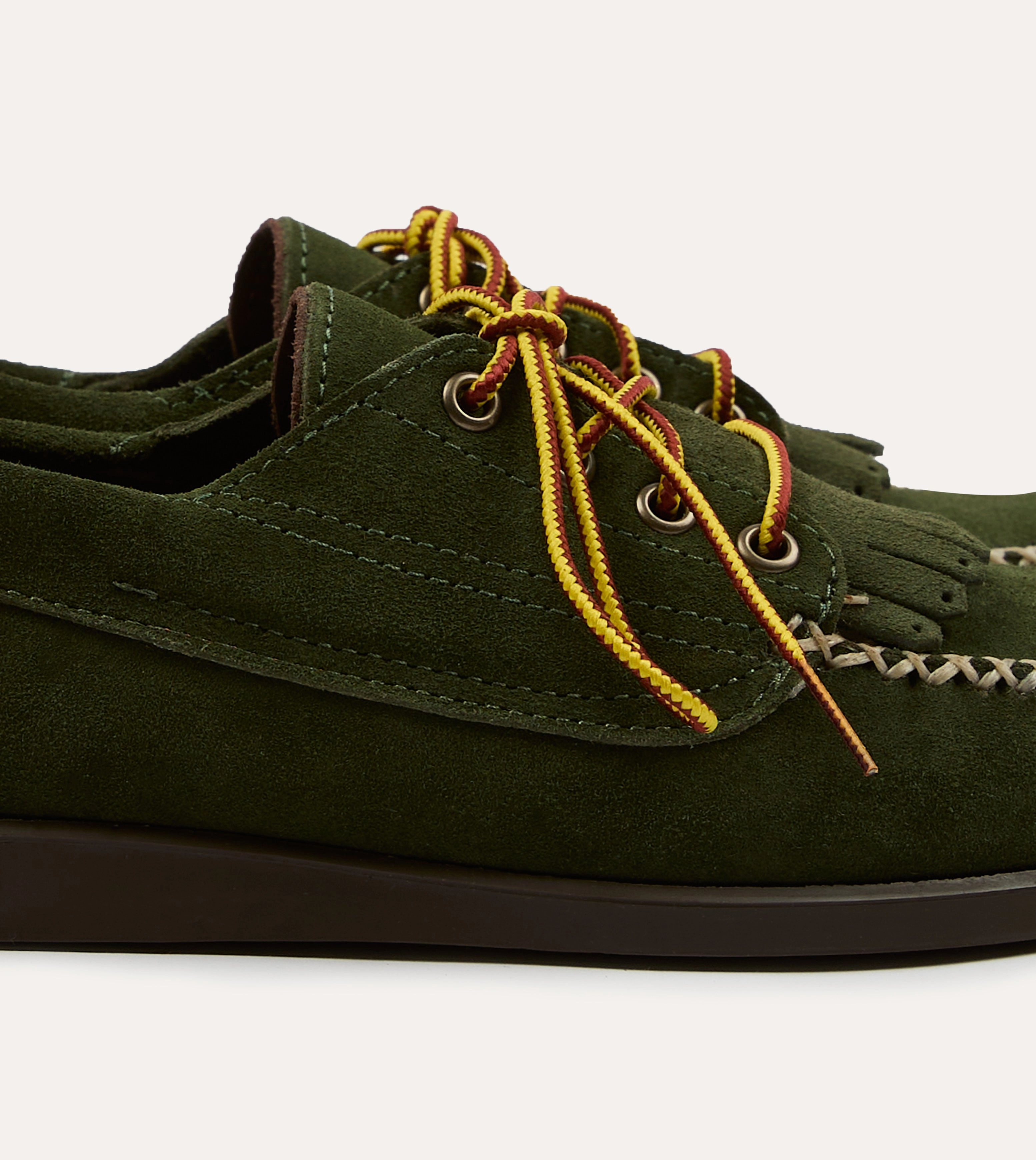 Drake's by Sebago Campsides Askook Kilt Green Suede Shoe