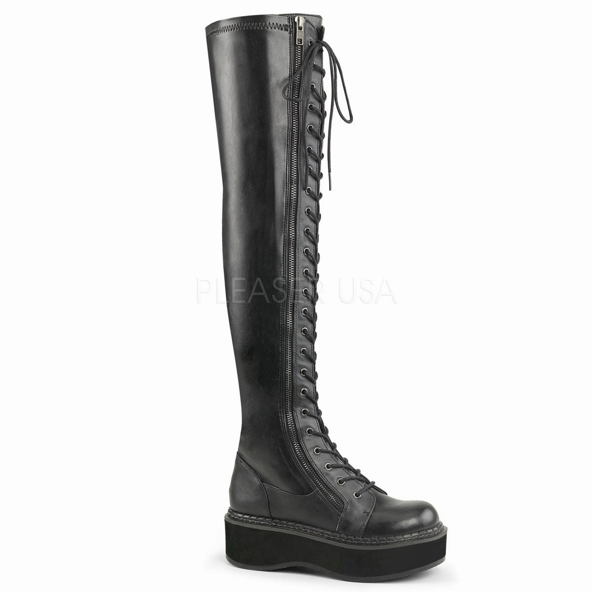 EMILY-375  Black Str Vegan Leather