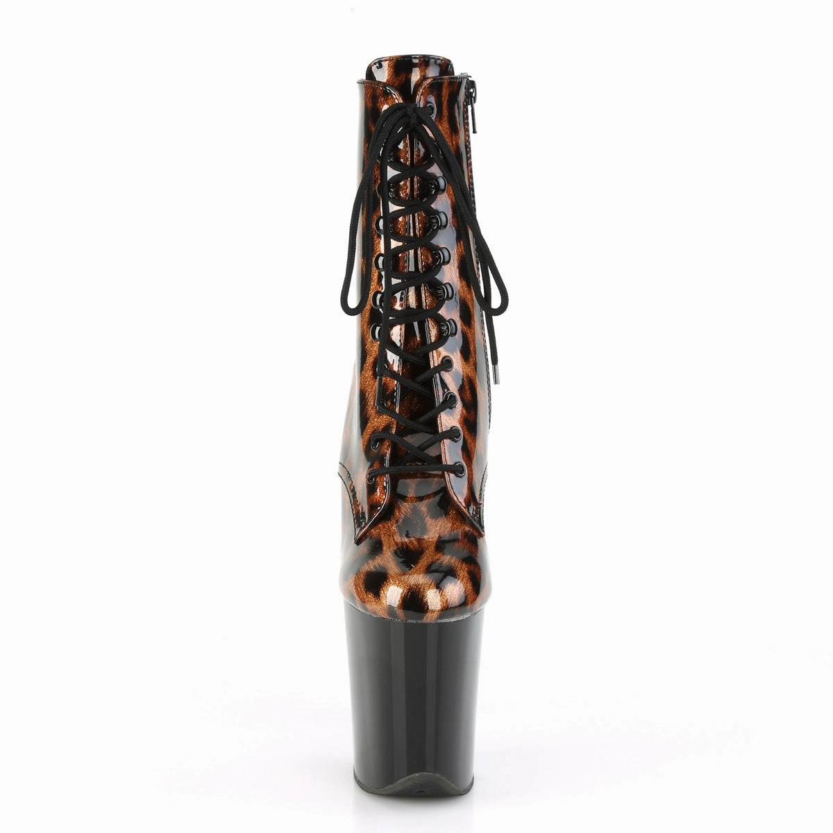 FLAMINGO-1020LP  Brown Leopard Print Patent/Black