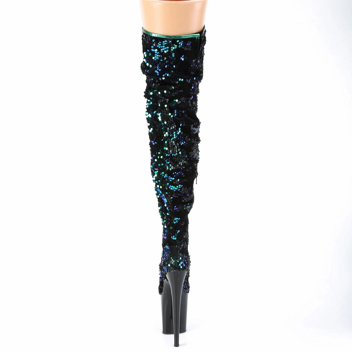 FLAMINGO-3004  Green Iridescent Sequins/Black