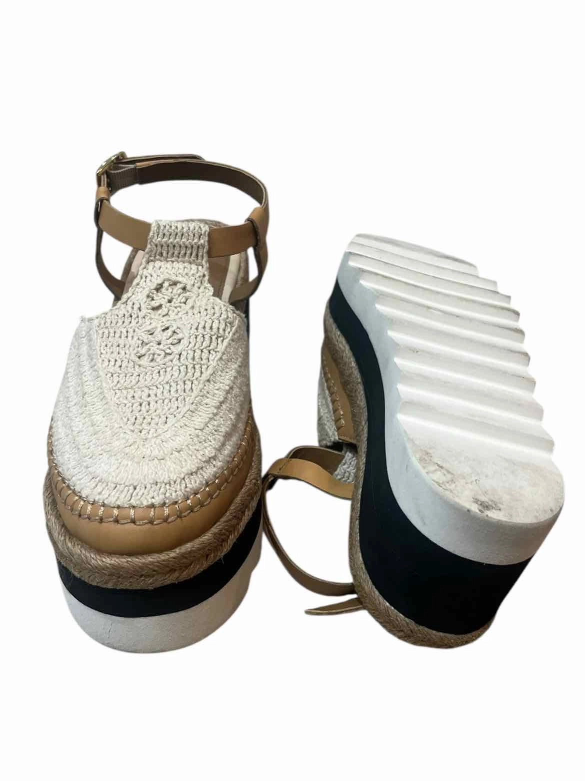 Free People White & Beige Size 7.5 Sandals